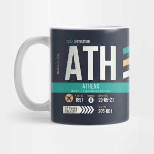 Athens (ATH) Airport Code Baggage Tag Mug